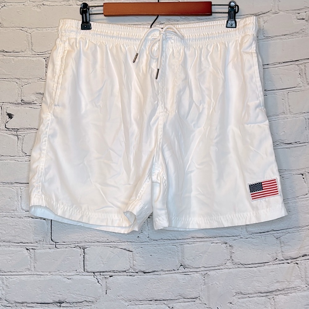 Exist Swim White American Flag Swim Trunks Size X-Large Excellent Condition